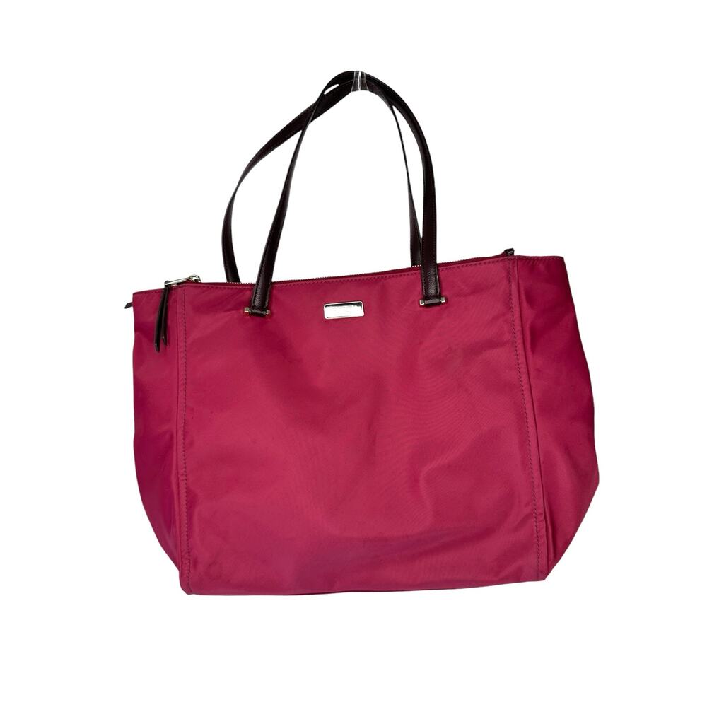 Kate Spade Basic Fuchsia Burgundy Nylon Shoulder Tote Bag